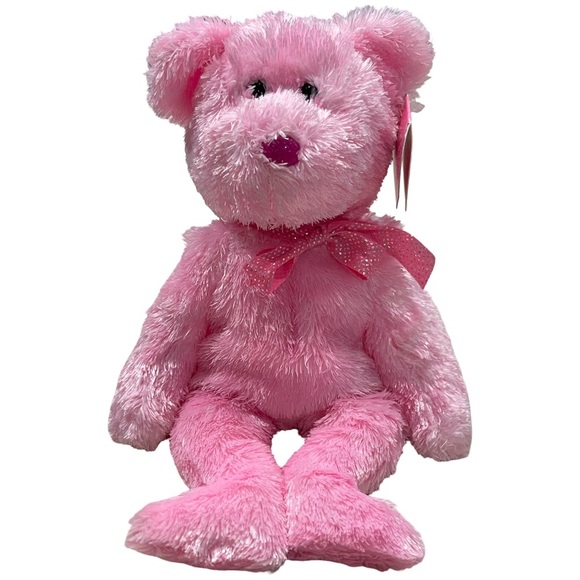 DAZZLER 2004 Ty Beanie Baby Pink Teddy Bear Plush Toy! - Picture 5 of 5